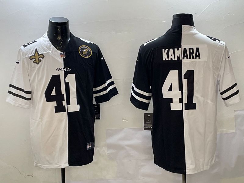 Men New Orleans Saints #41 Kamara White Black Fashion 2025 Nike Limited NFL Jersey style 5->ncaa teams->NCAA Jersey